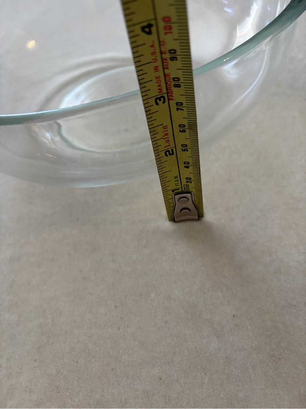 Pyrex Clear Glass Bowls with Subtle Aqua Tint set of 2 - Picture 6 of 8
